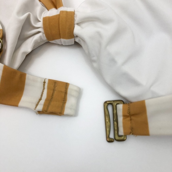 Aeropostale Orange Striped Tie Front Bikini Top - Picture 4 of 8